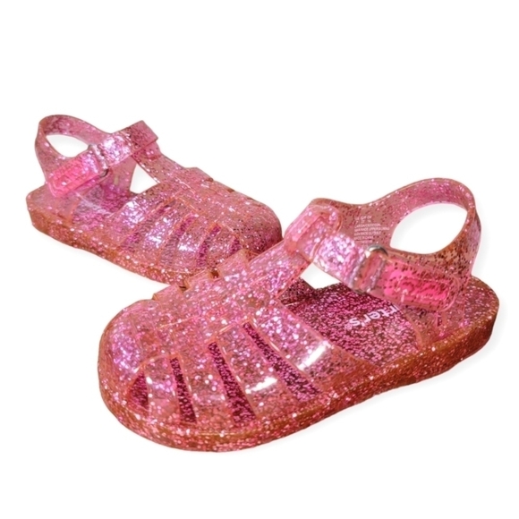 Carter's Pink Glitter Jellies Fisherman Sandals Summer Vacation Size 7 - Picture 1 of 14